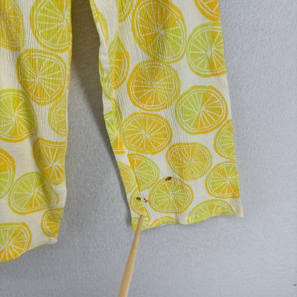 Sigrid Olsen Top S Lemon Print Crinkle Gauze V-Ne… - image 7